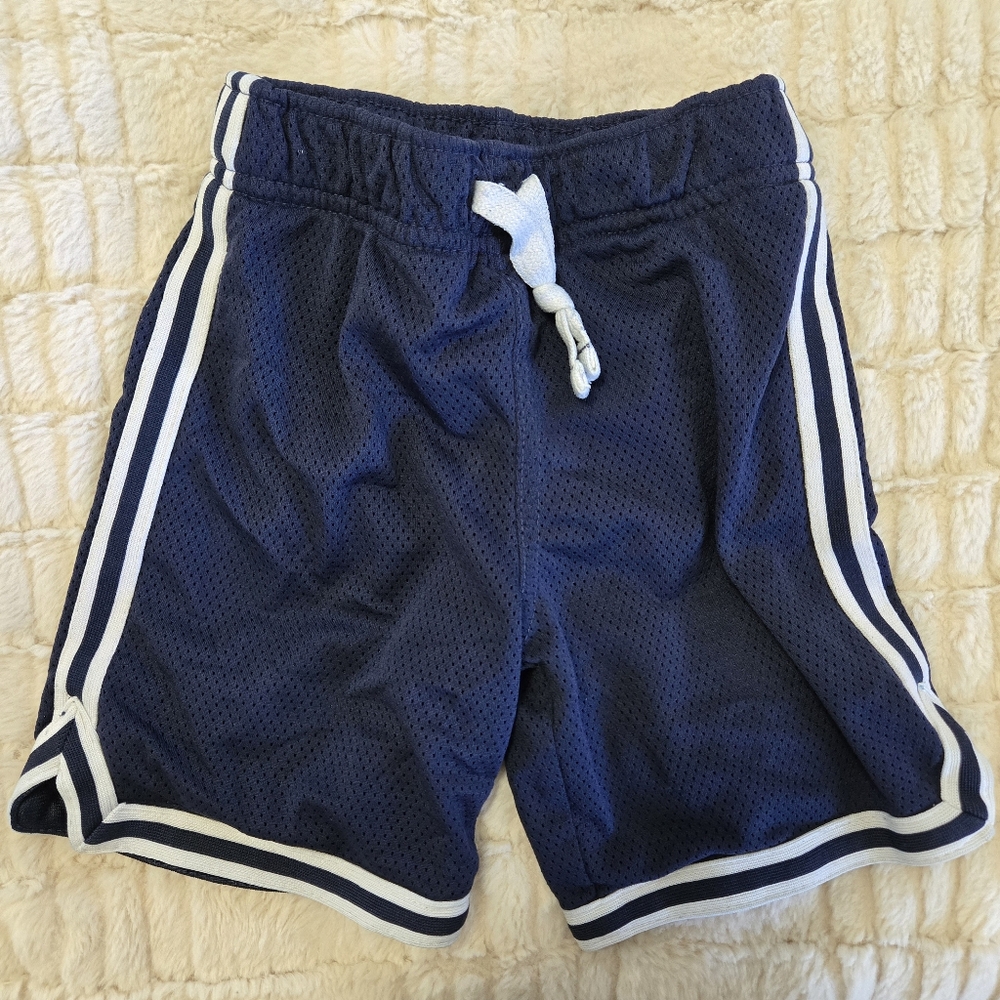 Carter's 3T Navy Blue Mesh Shorts with White Trim EUC